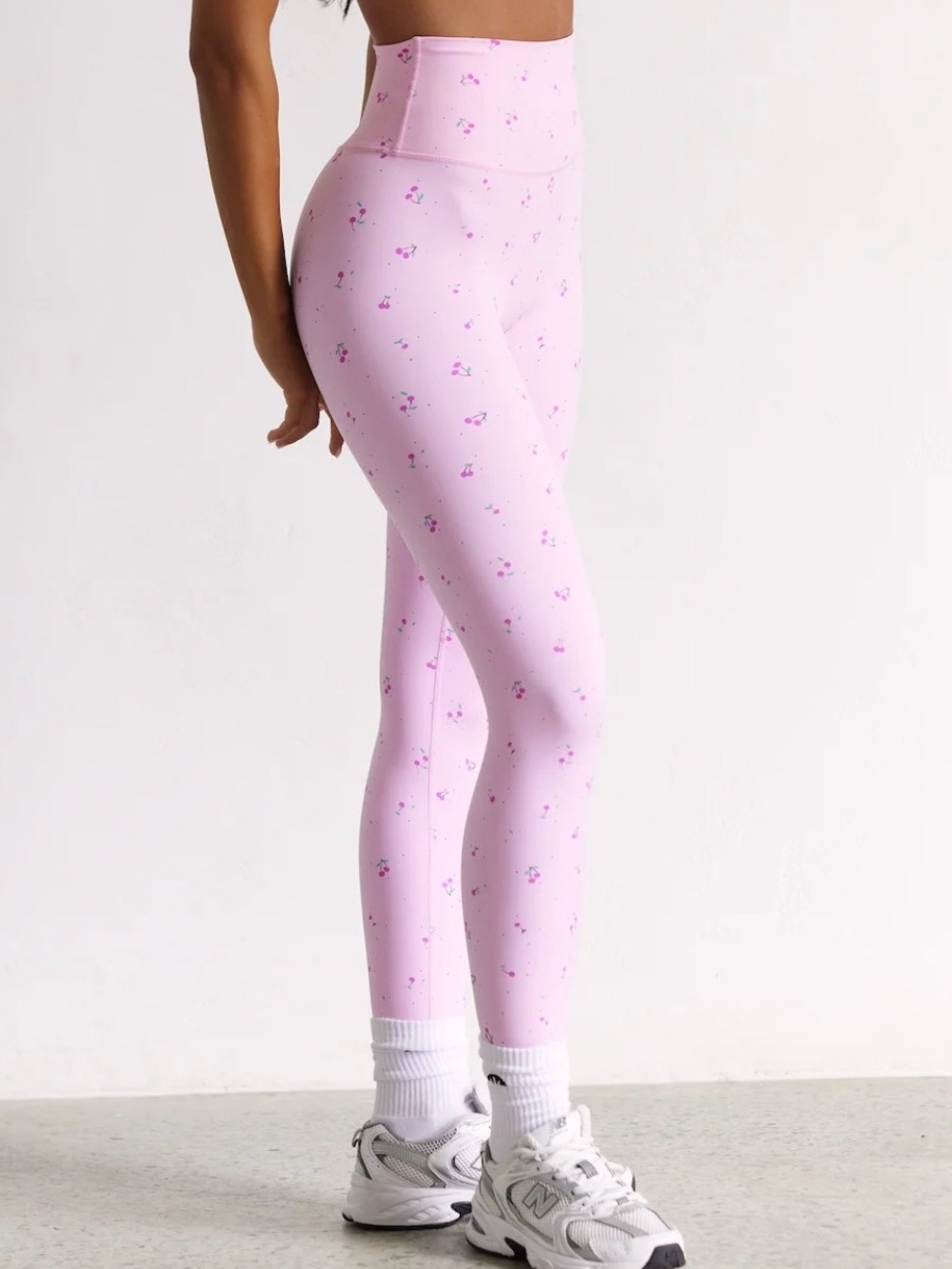 Astoria Activewear LUXE BLOSSOM Full Length Legging -Cherry Small Pink